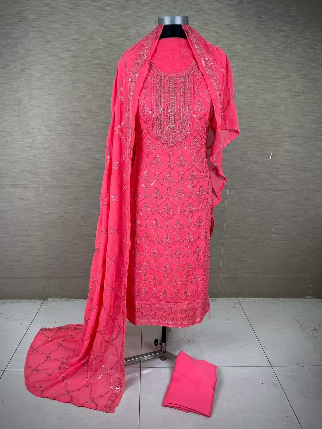 Indian unstics Georgette 4ps