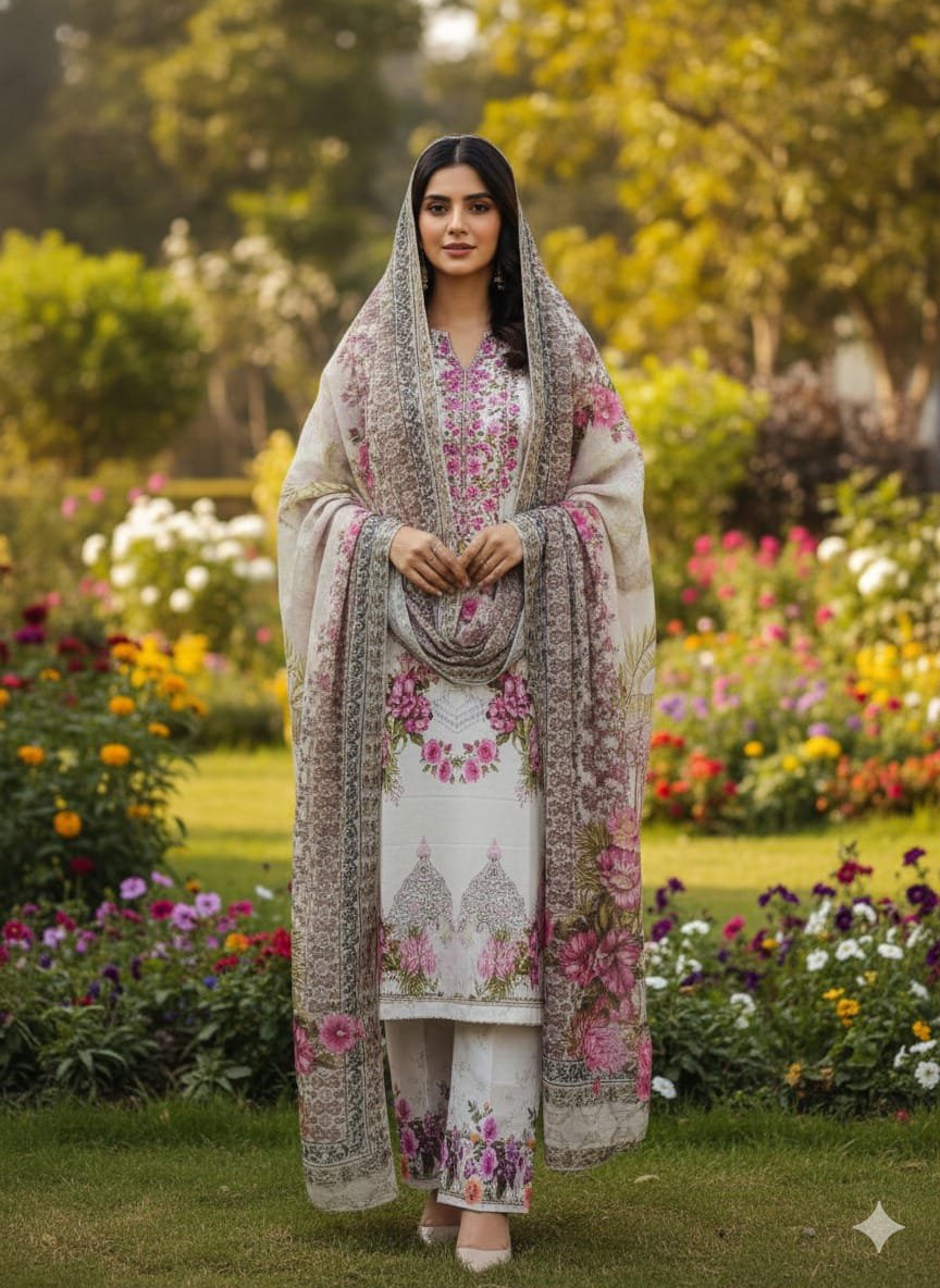 প্রিমিয়াম দুবাই সফট সিল্ক থ্রি-পিস 🌸