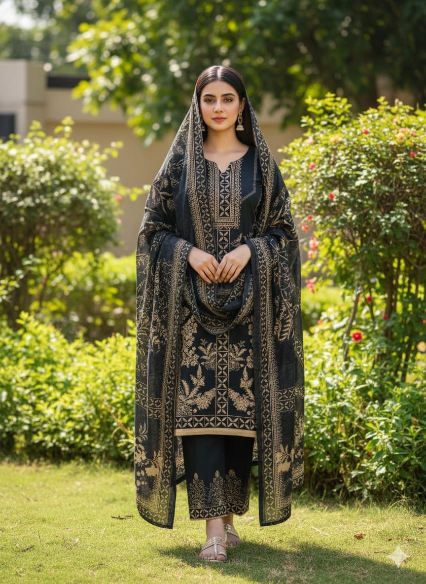 প্রিমিয়াম দুবাই সফট সিল্ক থ্রি-পিস 🌸