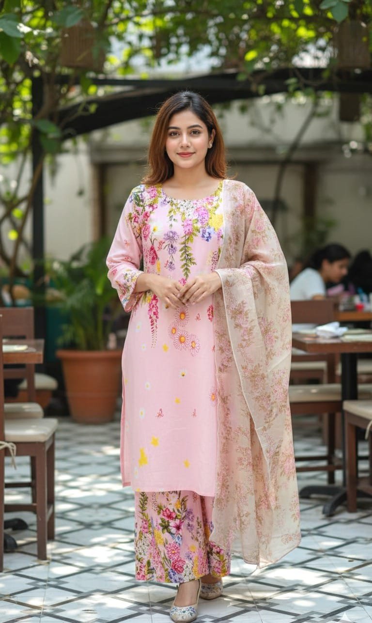 প্রিমিয়াম দুবাই সফট সিল্ক থ্রি-পিস 🌸