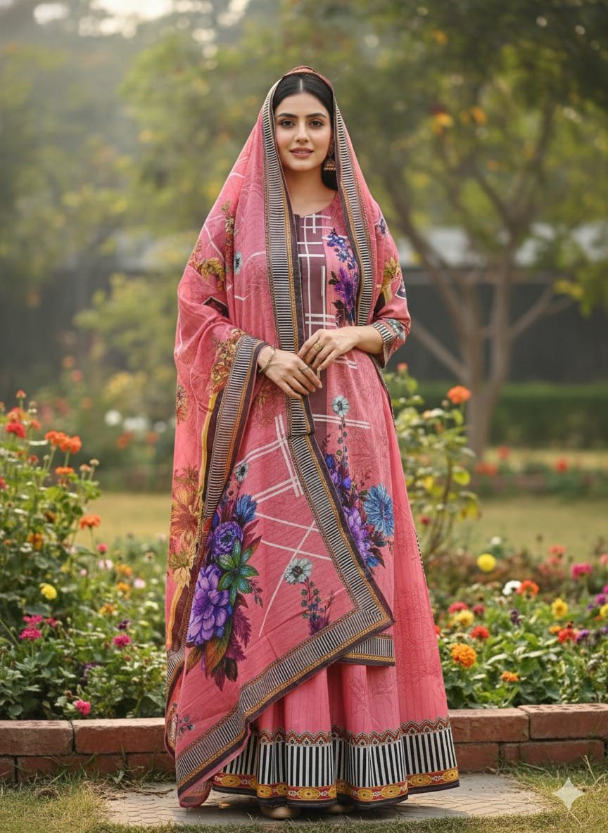 প্রিমিয়াম দুবাই সফট সিল্ক থ্রি-পিস 🌸